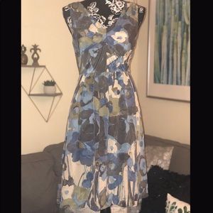 Banana Republic silk blue floral dress